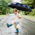 Kids Folding Umbrella Auto Open/Close Umbrellas for Rain Round Corner Safe Design UV Resistant Automatic Children Travel Umbrellas Reinforced Canopy 360° Reflective Strip Lightweight for Girls & Boys