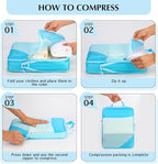 PFEYRPK Lightweight Compression Packing Cubes for Suitcases, Compressible Expandable Travel Packing Organizer with Clear Toiletries and Backpack Bag, Travel Essentials for Carry on Luggage 7 Set