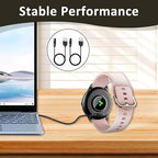 2-Pack Universal Magnetic Charger Cable for Smart Watch, 4-Pin 7.62mm Pin-Pitch Fast Charging Replacement Cord for Smartwatch, Fitness Tracker, Bone Conduction Headphones, Smart Glasses Accessories