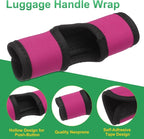 uxcell 5 Pcs Luggage Handle Wrap, Hollow Neoprene Handbag Grip Cover Protector Luggage Identifiers Suitcase Handle Wraps for Luggage Suitcase Travel Bags, Rose Red