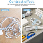 Oligei 25 Pcs Silicone Cable Ties, Cable Ties Reusable, High Elasticity Cord Wraps for Electrical Cords, Cord Organizer for Earphone, Phone Charger(Blue)