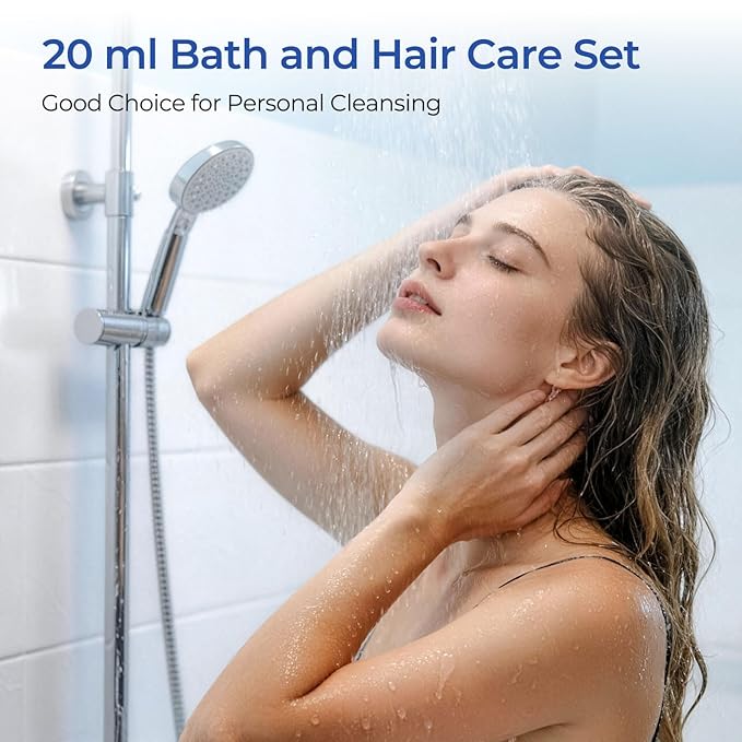 Individually Wrapped Toiletries Set Bulk, Travel Size 0.7 Fl oz Mini Body Wash Body Lotion Shampoo 2-in-1 Hair Wash & Conditioner 0.53 oz Bars Soap Toiletry Amenities for Hotel/Homeless (Pack of 100)