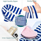 Iioscre Beach Bag for Women, Causal Hobo Pool Bags with Zipper Inner Pocket, Foldable Swim Tote Bag for Vacation Essentials