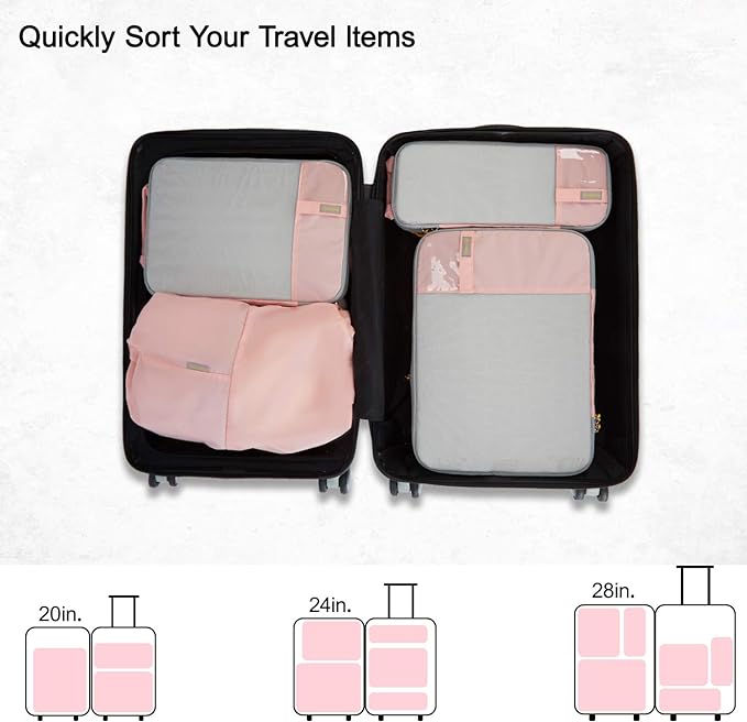 BAGSMART 6 Set /4 Set/2 Set Compression Packing Cubes for Travel, Lightweight Luggage Organizer Bags, Durable Space Saver Bags Travel Essentials