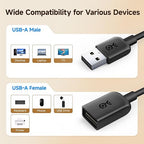 Cable Matters 3-Pack USB Extension Cable - 6ft, Male to Female USB Extender Cable, USB2.0 Extension Cord, 480Mbps, Black