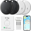 Tracker Tag 4 Packs Bluetooth Tracker, Smart Tag Locator Tracking Device, Keys Finder and Item Locator,Air Tracker Item Finders with Find My(iOS Only) Track Your Keys (White and Black, 4 Pack)