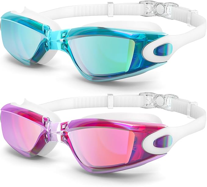Braylin Swim Goggles, 2-Pack Swimming Goggles, Anti Fog, No Leaking For Adult Women Men Youth