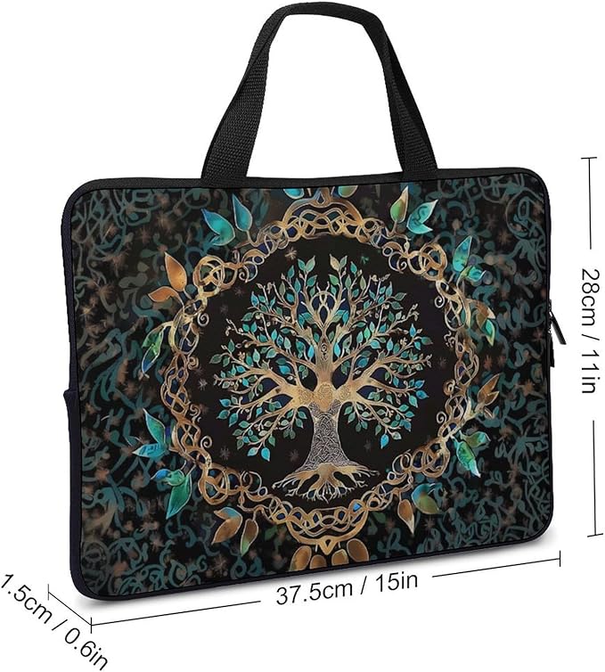 Tree of Life Bohemian Laptop Bag Laptop Case Computer Messenger Bag with Adjustable Shoulder Strap