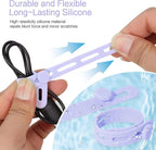 Donruby 30Pcs Silicone Cable Ties - Reusable & Washable with Locking Buckles, Adjustable Fastening Cable Management Straps, Multi-Purpose High Elasticity Cord Organizer (6 Colors)