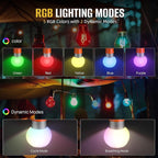 3-Pack Rechargeable LED Camping Lanterns, Mini Tent Light with 10 Modes & Hanging Clip, IPX5 Waterproof Small Outdoor Ambient Lighting for Hiking, Emergency, Fishing (Mixed Colors