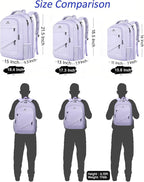 MATEIN Large 17 Inch Laptop Backpack for Women, Lightweight Travel Backpack Fits College School Essentials, Anti Theft Work Commute Nursing Computer Bag TSA Approved for Weekender Trip, Light Purple