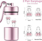 High Fidelity Concert Earplugs for Concerts Musicians，Earplugs for noise reduction，24db Advanced Filter Technology Ear Protection for Music Festivals,DJ's, Nightclub, Drummers - 2 Pairs （Pink）