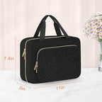 Wedama Toiletry Bag for Women, Medium Cosmetic Travel Bag, Hanging Toiletry Bag for Bathroom, Thickened PVC Waterproof Makeup Bag, Toiletries Bag for Travel Business Trips and Camping, Black