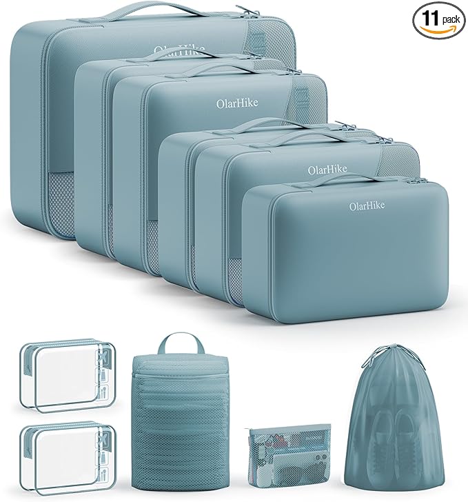 11 Set Packing Cubes for Travel, Gifts for Women Mom,Anti-Tearing Suitcase Organizer,OlarHike Vacation Essentials & Accessories for Cruise Ship