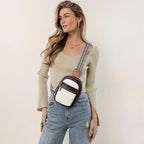 LATMAP Sling Bag For Women Faux Leather Small Casual Daypack Backpack Fanny Pack Crossbody Chest Bags Purse