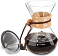 Coffee Pour Over 13.5oz 400ml High Borosilicate Glass Pour Over Coffee Maker Set Camping with Reusable 304 Stainless Steel Filter Hand Brew Carafe Drip Suitable for Electric Ceramic Stove