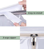 KEETDY 43" Hanging Garment Bags for Closet Storage Large Clear Window Hanging Clothes Storage Garment Rack Cover Coat Protector for Suit, Wardrobe, Bottom Enclosed