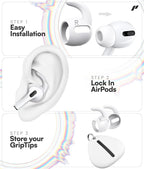 Proof Labs 3 Pairs for AirPods Pro 1st Gen Ear Hooks Covers [Added Storage Pouch] Anti Slip Ear Tips Accessories Compatible with Apple AirPods Pro Generation 1 (White)