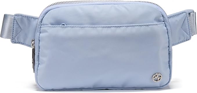 Pander Everywhere Belt Bag for Women, 5 Zipper Pockets Nylon Crossbody Fanny Pack Purse (Windmill Blue).