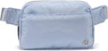 Pander Everywhere Belt Bag for Women, 5 Zipper Pockets Nylon Crossbody Fanny Pack Purse (Windmill Blue).