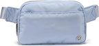Pander Everywhere Belt Bag for Women, 5 Zipper Pockets Nylon Crossbody Fanny Pack Purse (Windmill Blue).