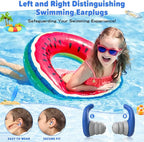Waterproof Swimming Ear Plugs for Adults - 2 Pairs of Reusable Soft Silicone Swim Earplugs,Perfect for Surfing, Diving,Pool,Showering and Other Water Sports - Keep Water Out and Ear Protection