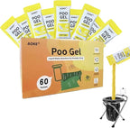 AOKE Portable Toilet Powder, 60 Pack Poo Gel Lavender scent for Camping Eco Absorbent Gel Liquid Waste Gelling and Deodorizing Powder, Emergency Toilet Waste Treatment for Outdoor Camping Hiking