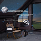 Inflatable Camping Tent with Electric Air Pump - 420D Heavy Duty Oxford - 5 Min Auto-Inflation - Panoramic Stargazing Skylight - 4 Season Luxury Glamping Cabin, 4-10 Person Multiple Sizes