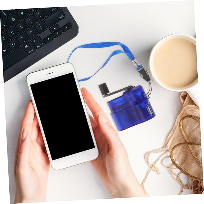 Housoutil 5pcs Hand Crank USB Charger Emergency for Cell Phone Power Bank Mix Connectors USB Cable