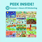 CUPKIN A Day at The Museum 500+ Kids Sticker Book Fun Toddler Travel Activity Coloring and Sticker Book, Road Trip Essentials, 12 Coloring Pages + 12 Scenes for Ages 2–8 Years
