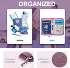Passport Holder for Travel, Women Rfid Blocking Passport Wallet, Travel Essentials Premium Wallets, Waterproof Passport Holders Bag for Men Traveling, Travel Document Organizer Credit Cards Case