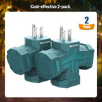 [ETL Listed] Cable Matters 2-Pack 3 Way Outdoor Plug Splitter 15A 1875W (Indoor/Outdoor Multi Plug Outlet, 3 Way Outlet Adapter) in Green