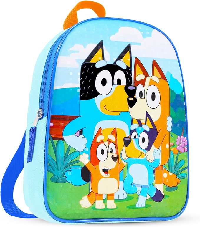 Bluey Mini Backpack for Kids - Bundle with 11" Small Bag for Girls Plus Button | Bluey Backpack Purse Set