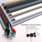 Brown Cable Cover Cord Concealer - 315in Wire Raceway, Hide Cables, Channel Kit, Wall Mount Cover, Hiding Strip, Management, Conduit, Molding
