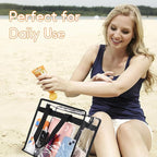 Hoiny Clear Bag for Stadium Events Approved, 12x6x12 Large Transparent Tote Bag with Zipper for Gym Concert Sports Festivals