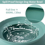 SLSON Spill Proof Dog Water Bowl for Cars,Collapsible No Splash Dog Travel Bowls Integrated Molding Portable Pet Bowl for Vehicle Road Trip Truck,RV,SUV,Boat Accessories (Morandi Green)