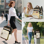 MATEIN Work Backpack with Lunch Compartment Detachable, 15.6 Inch Laptop Backpack with Organized Pocket, College Computer Backpacks Meal Prep Bag Gift for Teachers Nurse Adult Commute Office