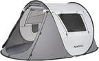 Pop Up Camping Tent, 2/4/6 Person Instant Tent Waterproof PU4500mm, Spacious Ventilated Camping Tent with Front Porch, Quick Setup Lightweight Portable for Outdoor Camping Hiking Beach