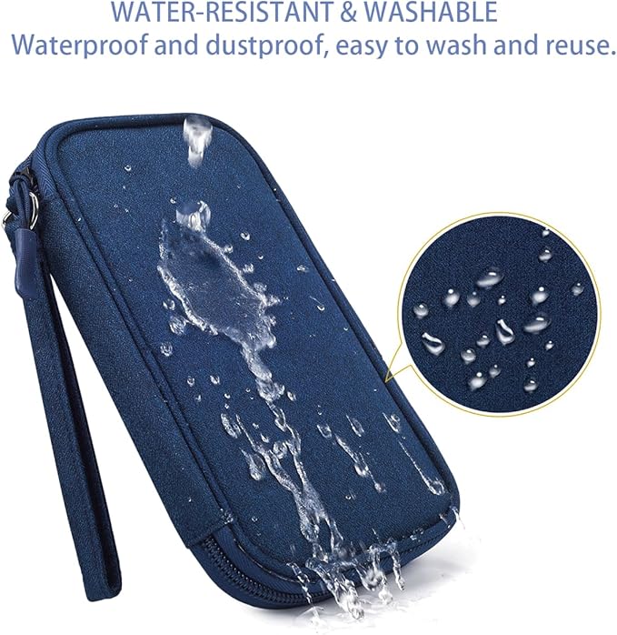CAAORDKSO Electronic Organizer Travel Cable Accessories Case, Organizer Bag, Accessories Pouch for Cable, USB, Cord, Charger, Phone, Power Bank, Earphone (Navy Blue)