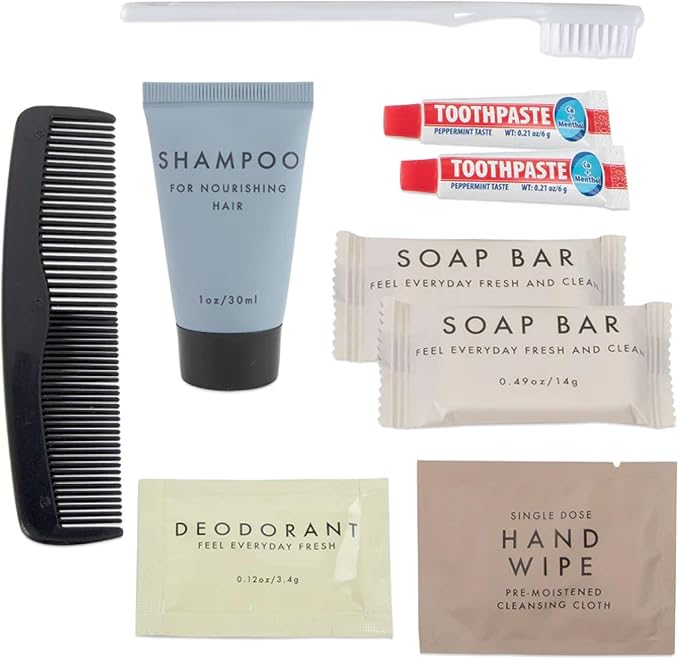 Trail maker (100 Pack) Bulk Homeless Hygiene Kits – 10-Piece Travel Size Toiletry Sets for Homeless Care, Shelters, Emergency Relief & Charity Donations
