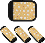 2 PC Luggage Handle Wrap Luggage Handle Covers Tags for Suitcase Bags Travel Luggage Handle Identifier Gripper Chickens Eggs and Flowers Yellow