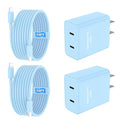 iPhone 17 16 15 Charger Fast Charging, 45W Dual USB C Phone Charger Block with 10FT Long Type C Cable Cord for Apple iPhone 17/Pro/Pro Max/17 Air/16 Pro/16 Pro Max/15 Plus/15 Pro/iPad/S26 Ultra(Blue)