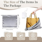 Vonty 3 Pack Silky Dust Bags for Shoes and Purses, Satin Drawstring Bag for HandBags Boots - Grey Shoe Bag Silk Dust Cover Bag Protector Travel Storage Pouch(19.6 x 15.7 In)