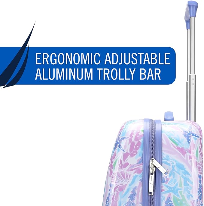 Nautica Kids 18" Hardside Carry-on Suitcase with Spinner Wheels, Pastel Shell