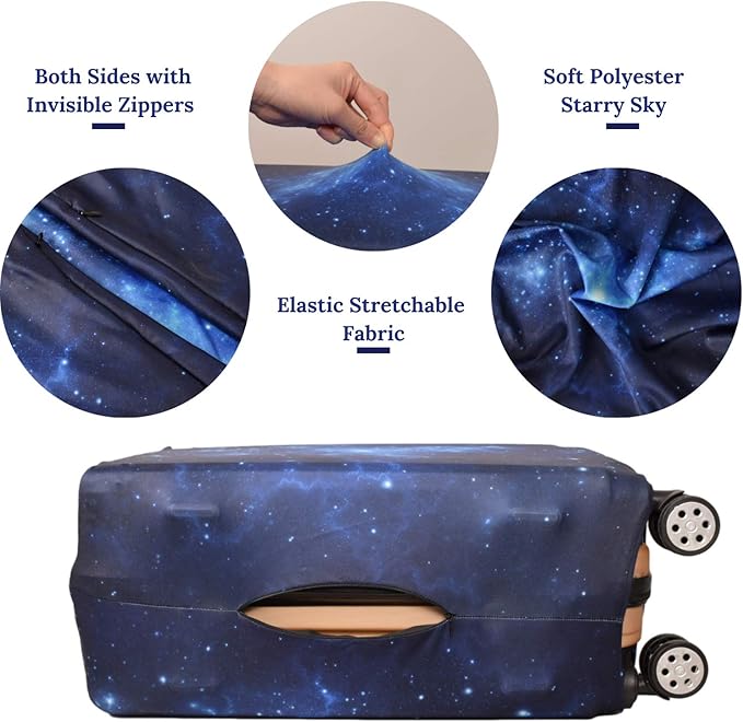 Luggage Cover, Protective Washable Suitcase Cover - Travel Elastic Spandex Suitcase Protector Fits 22 to 24 Inch Galaxy