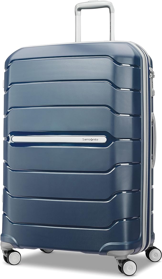 Samsonite Freeform 28-Inch Large Luggage with Dual 360° Spinner Wheels - Checked Suitcase - TSA Lock, Airline-Approved - Lightweight Durable Polypropylene Expandable Hardshell - Navy