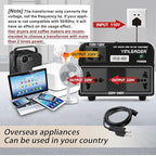 Yinleader 800W Voltage Converter Step Up 110V-120V to 220V-240V & Step Down 220V-240V to 110V-120V Power Transformer w/US Power Cord,Circuit Breaker Protection (VTUS-800)