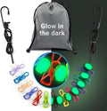 Retractable Travel Clothesline - Glow in the Dark Portable Clothes Line - 12ft/4m Camping Clotheslines for Outside, Hotel Room or Cruise - Laundry Line, Clothes Drying Line, Clothing Line Outdoor