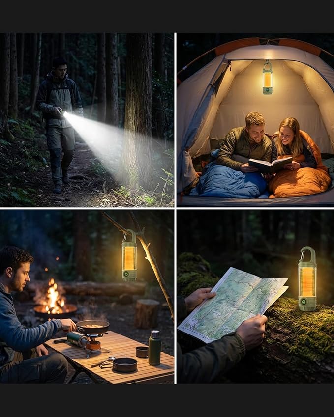 LED Camping Lights,Rechargeable Camping Lantern, 3-in-1 LED Lantern with 1000 Lumens, Led Lantern,Waterproof & Portable, SOS & 3 Light Modes for Emergency, Outdoor, Hiking, Power Outages,Night Walking