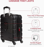 SwissGear 7366 Signature Hardside Expandable Luggage with Spinner Wheels, TSA Lock, Cup-Holder, Black, 3-Piece Set (19/23/27)